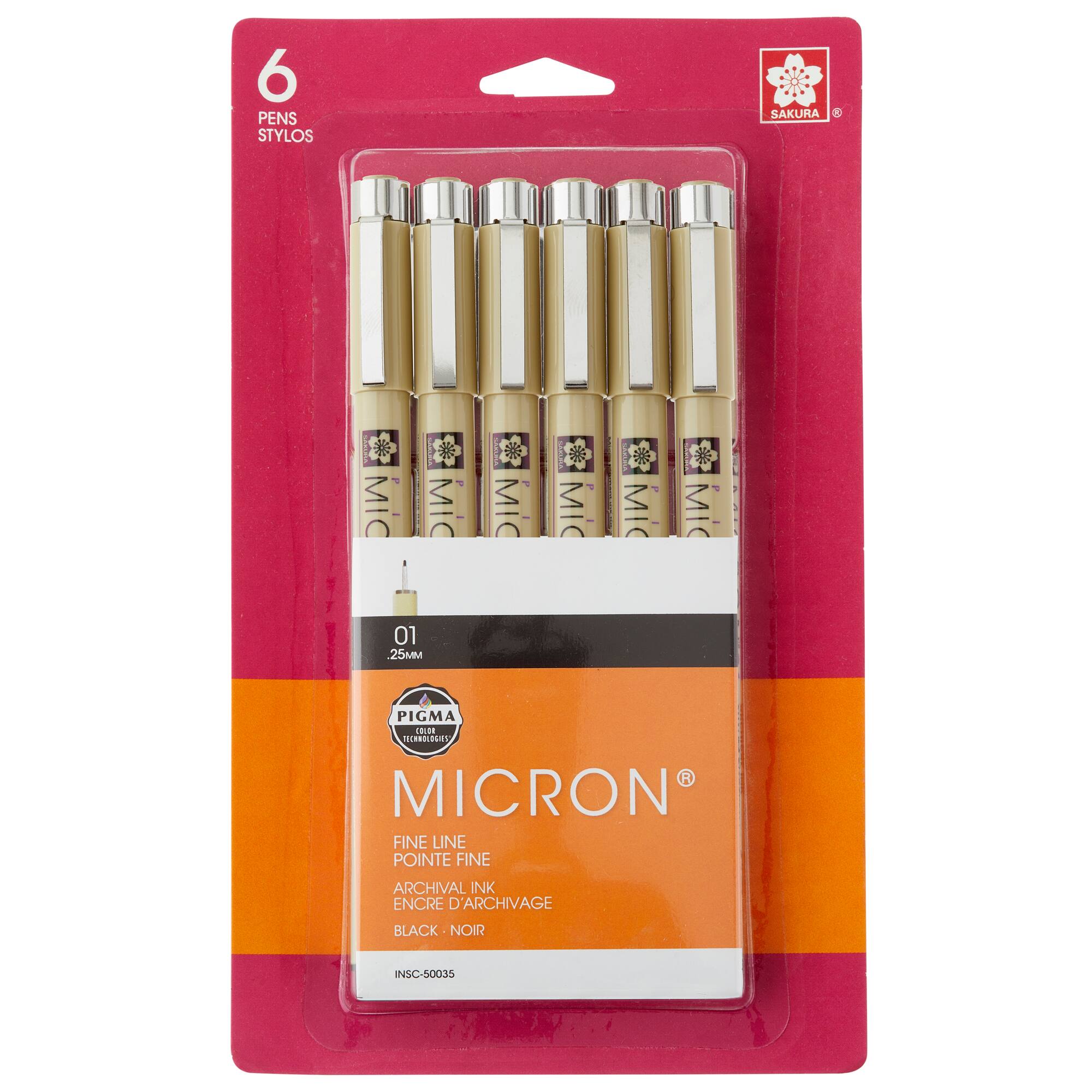 6 Packs: 6 ct. (36 total) Pigma® Micron™ 01 Fine Line Black Pens